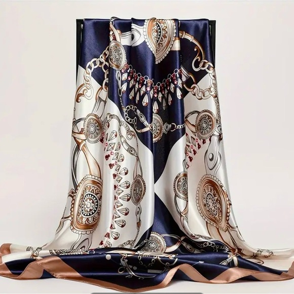 Square Shawl,Print Warm Headscarf, Outdoor Sun Protection Headscarf - Picture 3 of 5